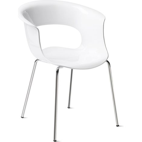Chaise design, Chaise design - MISS B pieds métal Blanc en Plastique, Scab design