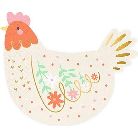 Tovaglioli per gallina 16x13 cm, 20 pezzi