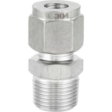 1 Stück ZG3/8 Edelstahl-Klemmringverschraubung, gerade Klemmringverbindung für Öl und Luft (ZG3/8-8)