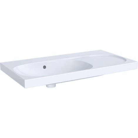 GE Acanto Lavabo avec vidage, 90x48cm, fixation simple, sans robinet, avec trop-plein, blanc (1/3)