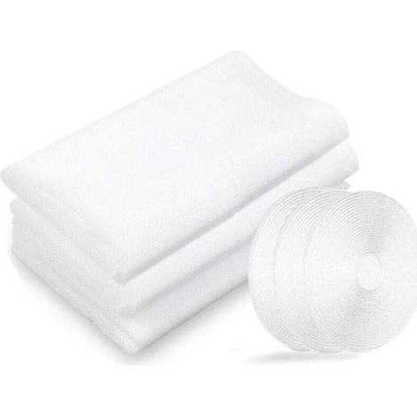 Filet moustiquaire, moustiquaires de fenêtres, 3 paquets 130 cm x 150 cm Insectes de la protection de la fenêtre se moustiquaire fenêtres, blanc (1/5)