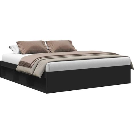 Lit double,Lit adulte,Cadre de lit sans matelas noir 180x200 cm CFW9211279 (1/5)