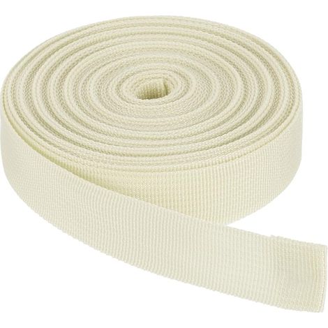 Sangle en Nylon, 10 Verges x 1 Pouce Sangle en Polypropylene Legere Bande pour Sac A Dos pour Reparation De Materiel DIY Sangles pour Bagages Et Cargaison Exterieur, Beige Clair (1/5)