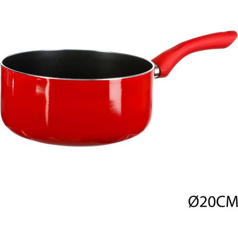 Casserole en aluminium - D. 20 cm - À induction - Rouge - Livraison gratuite (1/5)
