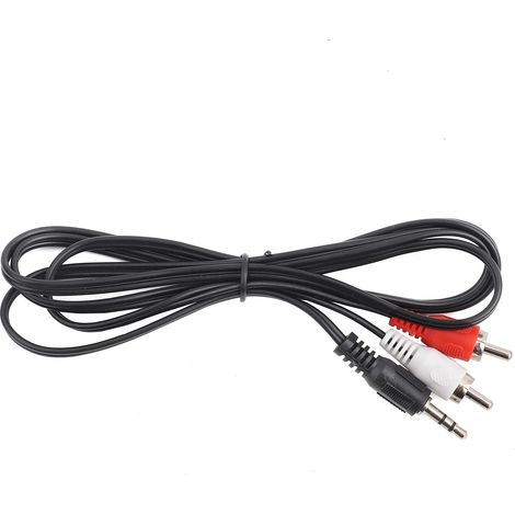 Adaptateur Mâle Stéréo 3.5mm vers 2 Prises Femelles RCA pour Câble Audio