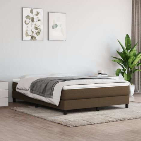 Sommier à lattes de lit avec matelas Marron foncé 140x190 cm (1/5)