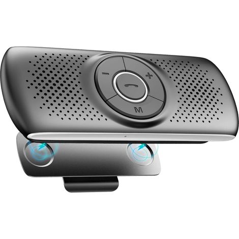 Manos Libres Para Coche - Bluetooth 5.0 - Altavoz Integrado - Micrófono Incorporado - Clip Magnético - Soporte Tarjeta TF - Reproducción Música y Navegación GPS - 1 Unidad (1/5)