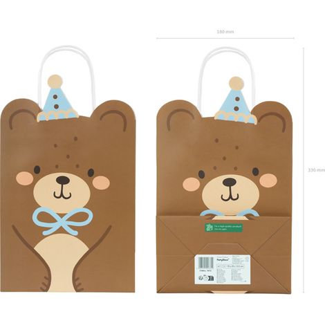 Sac cadeau ours en peluche 18x29x10,5 cm 1 pc. (1/3)