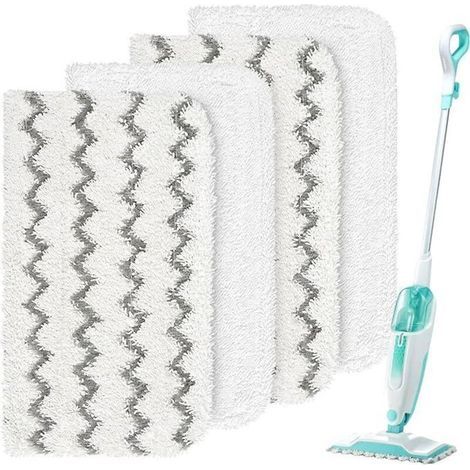 CSPARKV 4 Pièces chiffon de rechange pour vadrouille chiffons de nettoyage blancs recharge vadrouille plate vadrouilles en microfibre chiffon lavable housse en tissu vadrouille blanche (1/4)