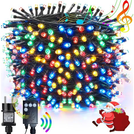 Guirlande sapin Noël musicale 20 m 200 LED multicolore 8 modes mémoire (1/5)