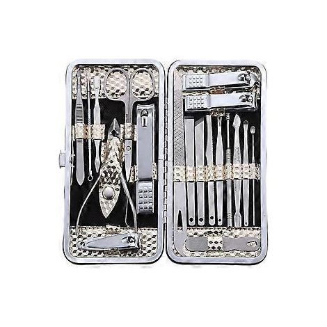 19-teiliges professionelles Nagelknipser-Set aus Edelstahl für Pediküre und Maniküre (Gold)