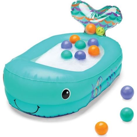 Baignoire gonflable INFANTINO Baleine - Balles de jeu et thermetre intégré - 76 x 45 cm (1/5)