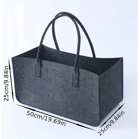Grand sac de courses multifonctionnel - panier de courses pliable extra-large - sac de transport - sac de rangement, gris foncé - 50 x 25 x 25 cm (1/3)