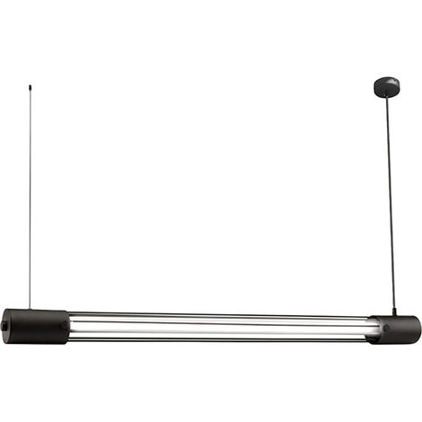 Lampe suspendue rétro, plafonnier antique, base T8, tige métallique en acier (1/8)