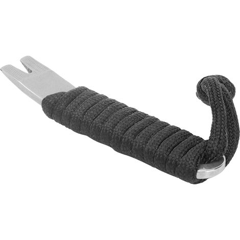 Mini Manivelle de Survie en Acier Inoxydable - Outil Multifonction pour Corde Paracord et Grattoir (Noir) (1/5)