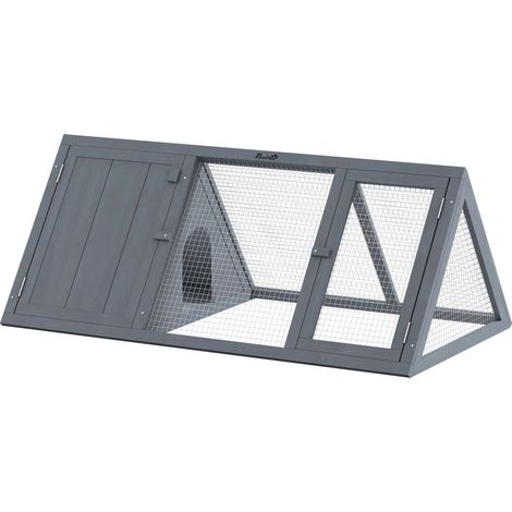 PawHut Rabbit Hutch, Wooden Guinea Pig Hutch with Run and Doors (1/5)