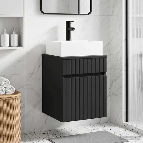 vidaXL Mobile Lavabo da Parete Nero 39 x 41 x 62,5 cm