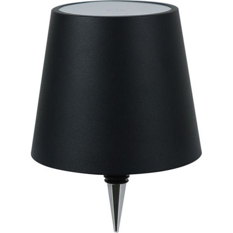 Lampe de bureau LED d'ambiance avec chargeur et prise bouteille - Noir