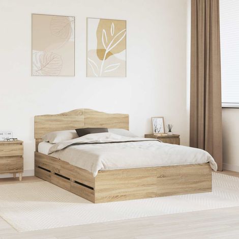 Bettrahmen Sonoma-Eiche 150 x 200 cm Ingenieurs Holz