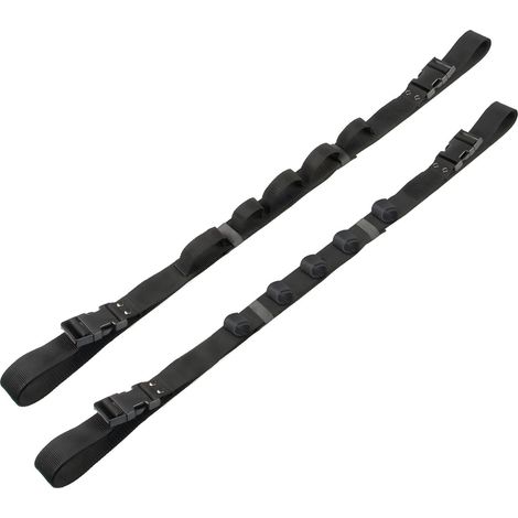 Support de Canne à Pêche sur Toit de Voiture, Porte-cannes Réglable en Sangle Nylon pour 5 Cannes, Maintien de Pêche en Mer, Lot de 2 Bandes 5 cm x 1,5 m (1/5)