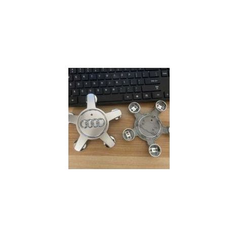 Jeu de 4 enjoliveurs 4f0601165 N Emblème de roue, pour enjoliveurs Audi 135 mm (argent) (1/2)