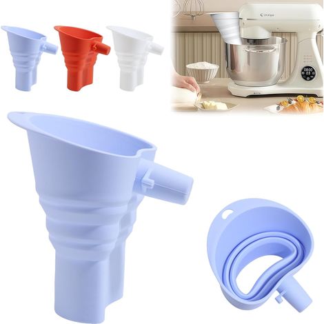 Imbuto per farina in silicone pieghevole, compatibile con contenitori da 4,5 a 7 litri (blu) (1/5)