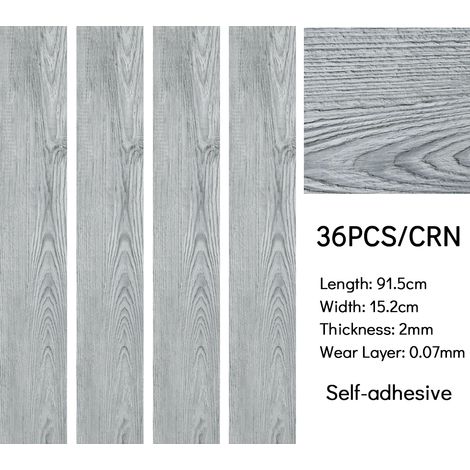 Set of 36 Wood Effect Self Adhesive PVC Flooring (1/5)