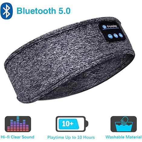 Bandeau de masque pour les yeux de sommeil avec musique Bluetooth Bandana de sport Bluetooth Bandeau de yoga Idéal pour l'exercice, le sommeil latéral, les voyages en avion, la méditation et la relaxa (1/2)