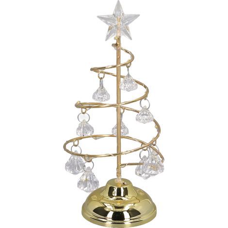 LED-Weihnachtsbaumbeleuchtung, kleine dekorative Kristall- und Eisenlampe, ideales Nachtlicht zum Verschenken, warmes goldenes Licht (1/5)