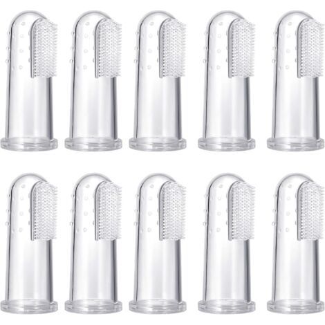 BUNTHAUS 10 pièces brosse à dents pour animaux de compagnie, nettoyant pour dents en silicone souple pour la sécurité alimentaire, kit de brosses à dents pour chien et chat (1/5)