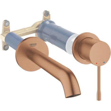 GROHE Facade Essence Mezclador de lavabo de pared Talla M Warm Sunset Brushed + cuerpo empotrado