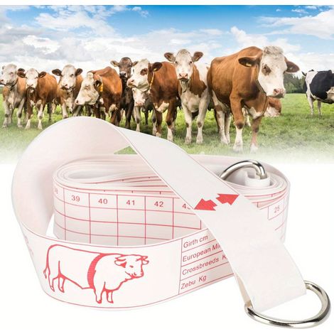 Mètre ruban pour la pesée du bétail — Guide d'estimation du poids des animaux et outil de mesure portable pour bovins d'élevage (1/5)