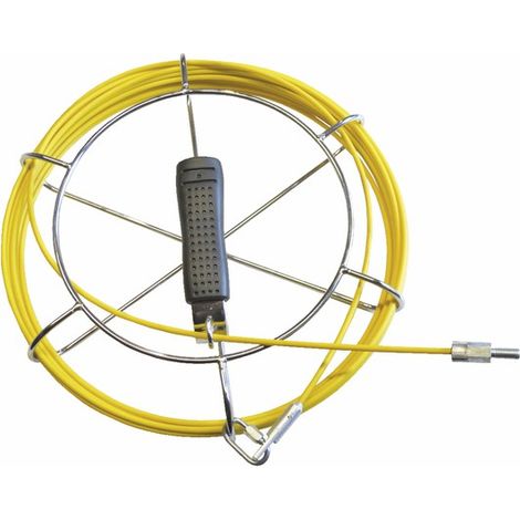 Enrouleur 12m pour poêle à pellets Ø6mm – Fibre de verre résistante – Raccord M8X125 – Pour coudes à 90° avec ressort de départ