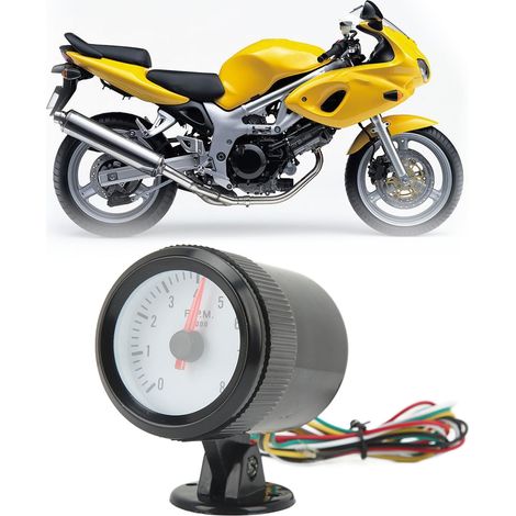 Tachymètre à affichage LED bleu 2" 52 mm 12 V pour voiture à essence 4/6/8 cylindres (Référence : 6030BL-B) (1/5)