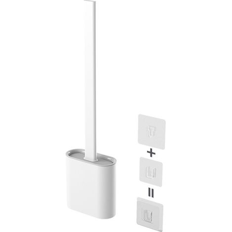 TOILET BRUSH : Brosse WC Ultra Hygiénique en Silicone Flexible (Blanc)