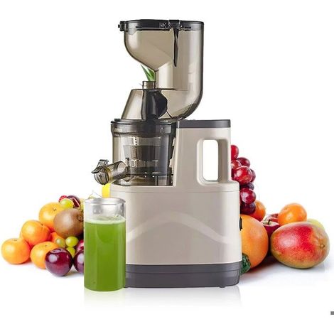 1 extracteur de jus centrifuge, 500 W, goulotte 8 cm, double filtre, presse à froid pour fruits et légumes (1/5)
