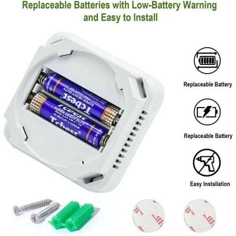 Détecteur de monoxyde de carbone, détecteur de monoxyde de carbone portable avec affichage numérique LCD pour voyage à la maison, alarme de monoxyde de carbone homologuée UL avec capteur électrochimiq