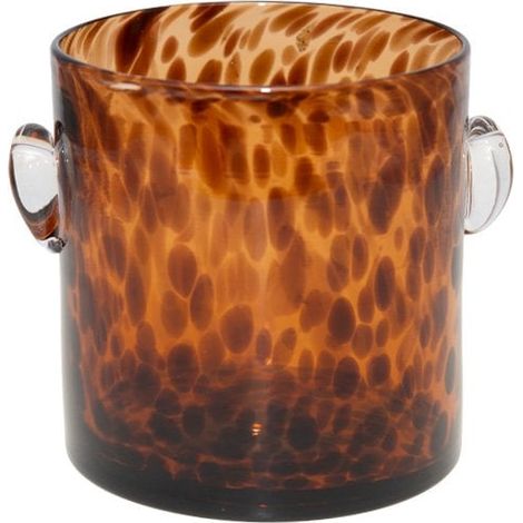 Seau à Glaçons Artisanal en Verre Marron pour Table et Réception 12 x 12 x 12 cm - PANGIVO (1/4)