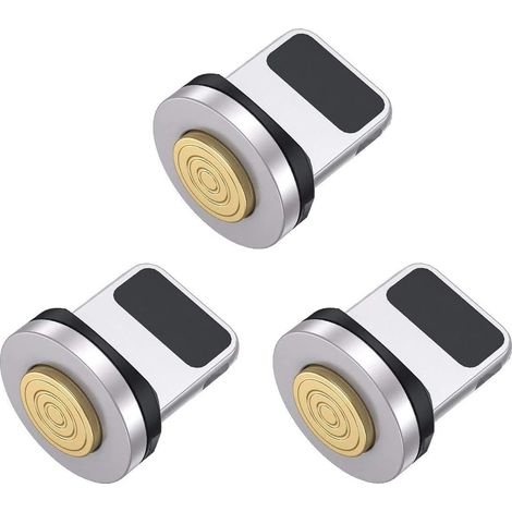 Cable De Chargement Magnetique - 540° Rotation - 3 A - Nylon Tresse - Compatible Micro USB Type C iPhone - 1,8 M - Lot De 3 (1/5)