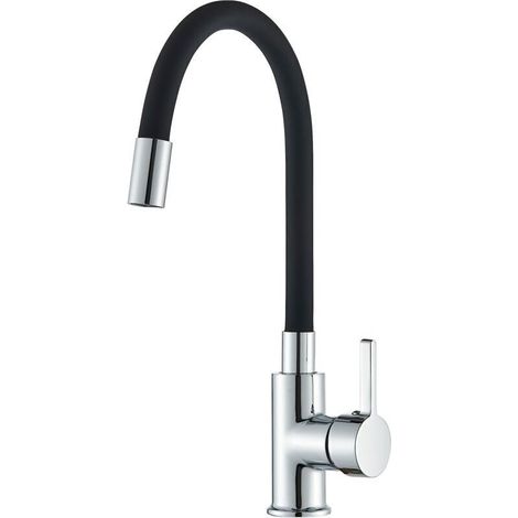 Kitchen Mixer Tap with Flexible Spout, Kitchen Faucet, 360° Rotating Flexible Kitchen Mixer Tap, Black