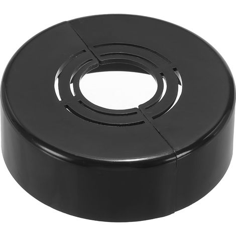 Rosetón de pared ranurado (0,8 / 1 / 1,3 pulgadas), placa de cubierta redonda recortable de ABS (1 pulgada de grosor) con sistema de clip para tuberías de agua y grifos – Negro (1/5)