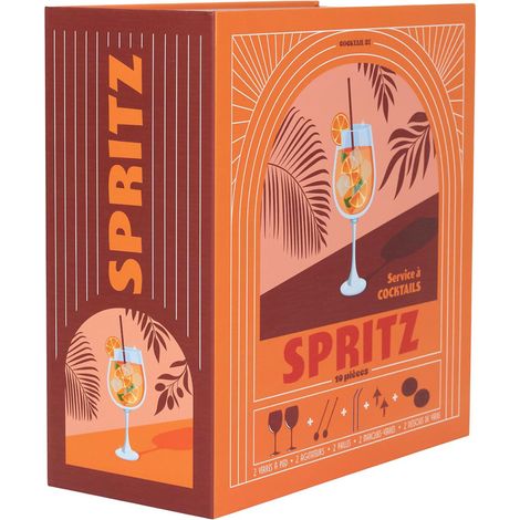 Coffret Cocktail 10 Pièces "Spritz" 21cm Orange