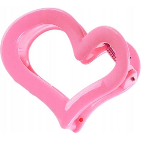 Pinza para el cabello Ecarla XL corazón 6,5x6cm Fucsia SP364FU (1/2)