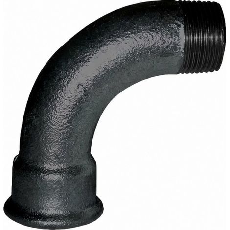 Winkelstück verformbar 90°, 50x60, männlich weiblich schwarz großer Radius