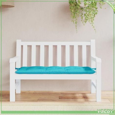 361601 Coussin de banc de jardin turquoise 120x50x7 cm tissu (1/5)