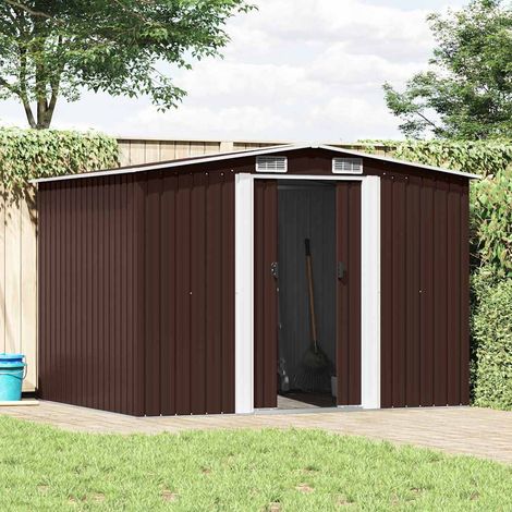 Maison Exclusive - Capanno Attrezzi da Giardino Marrone 257x205x178 cm in Acciaio (1/5)