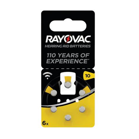 PILA APPARECCHIO ACUSTICO RAYOVAC 10 VARTA - GIALLO CF=PZ 6- 10 confezioni