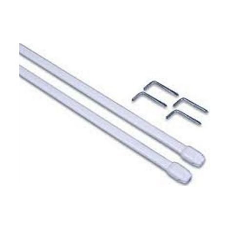 Coppia Bacchette Bastoni per tende color bianco 50 cm x 11 mm