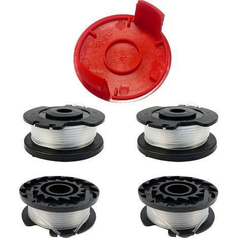 Bobine de Fil de Rechange pour EIN-Hell GE-CT 18/28 Li et GE-CT 18/28 Li TC, 4.9M x 1.6mm Bobine de Fil de Rechange pour Débroussailleuse (4 Bobines + 1 Capuchon) (1/5)