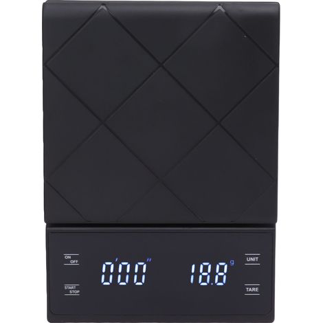 Digitale Küchenwaage 3 kg/0,1 g, wasserdicht, Touchscreen, mit Timer, für Kaffee, Backen, schwarz (1/5)